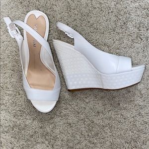 White Gianni Bini wedges